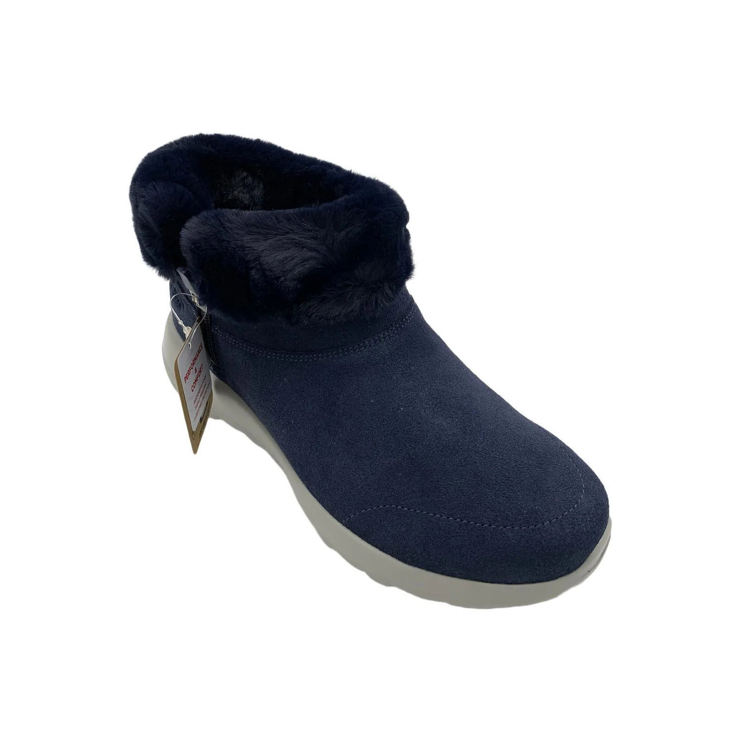 Skechers Slip-Ins On-The-Go Joy Water Repellent Suede Boots Navy - Medium
